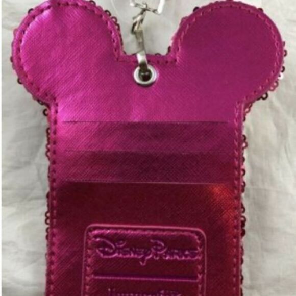Loungefly Disney Parks Imagination Pink Minnie Mouse ID Holder Lanyard NWT - Picture 5 of 5